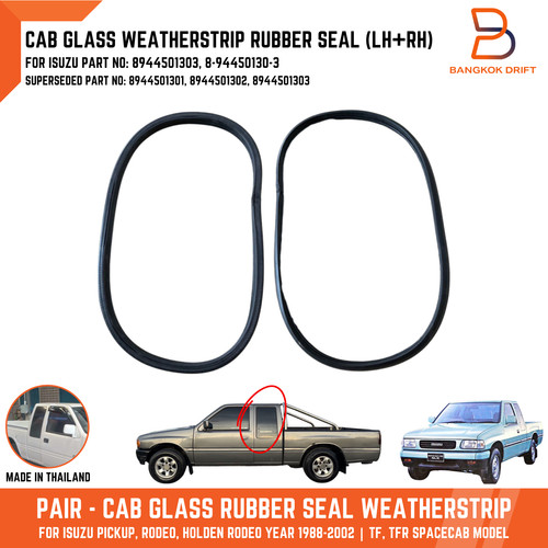 Cab window weatherstrip - cab, rubber