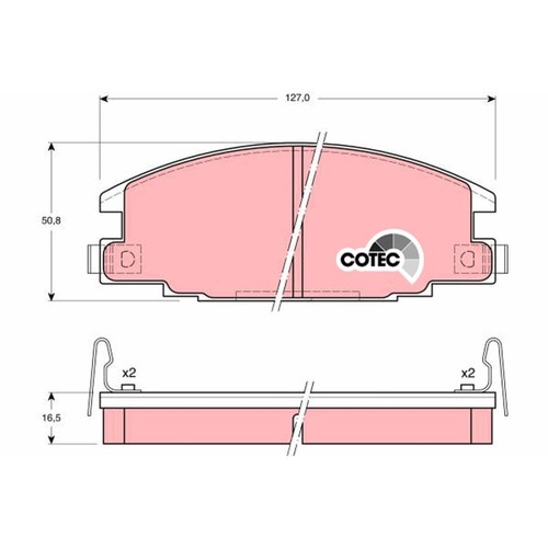 Trw front brake pad - front,